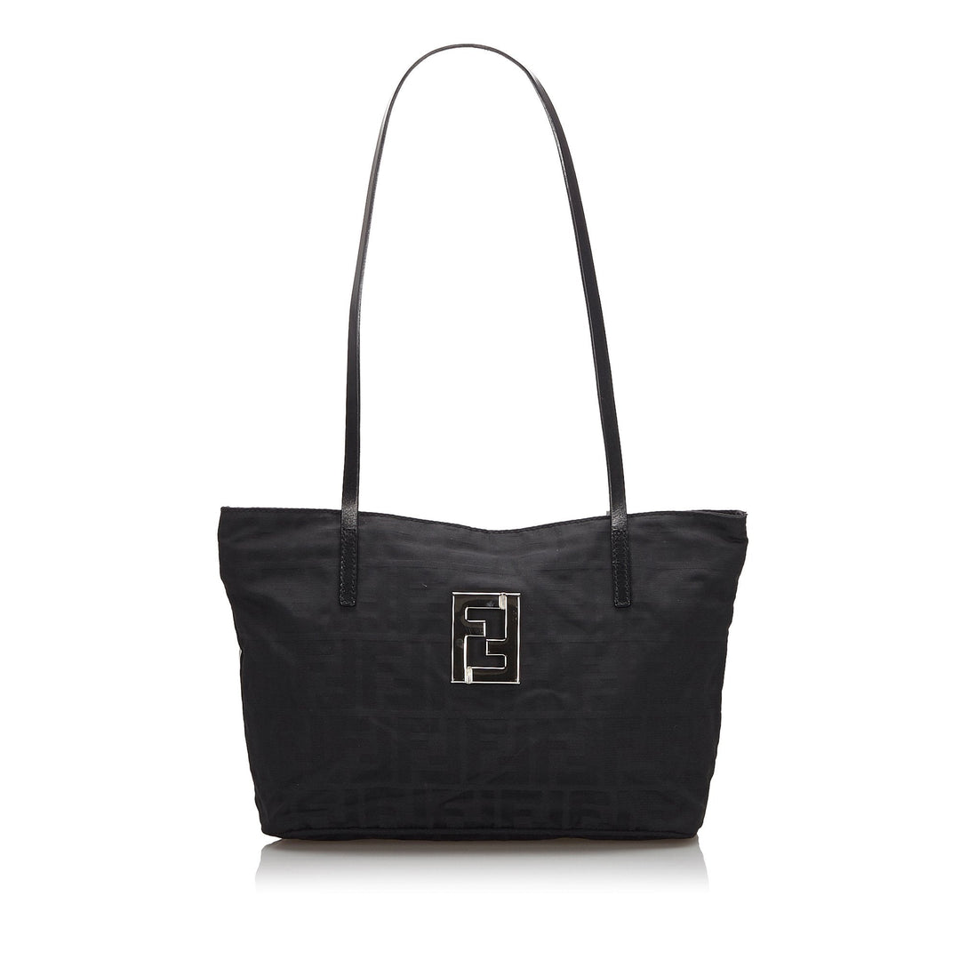 Pre-Loved Fendi Black Nylon Fabric Zucca Tote Bag Italy