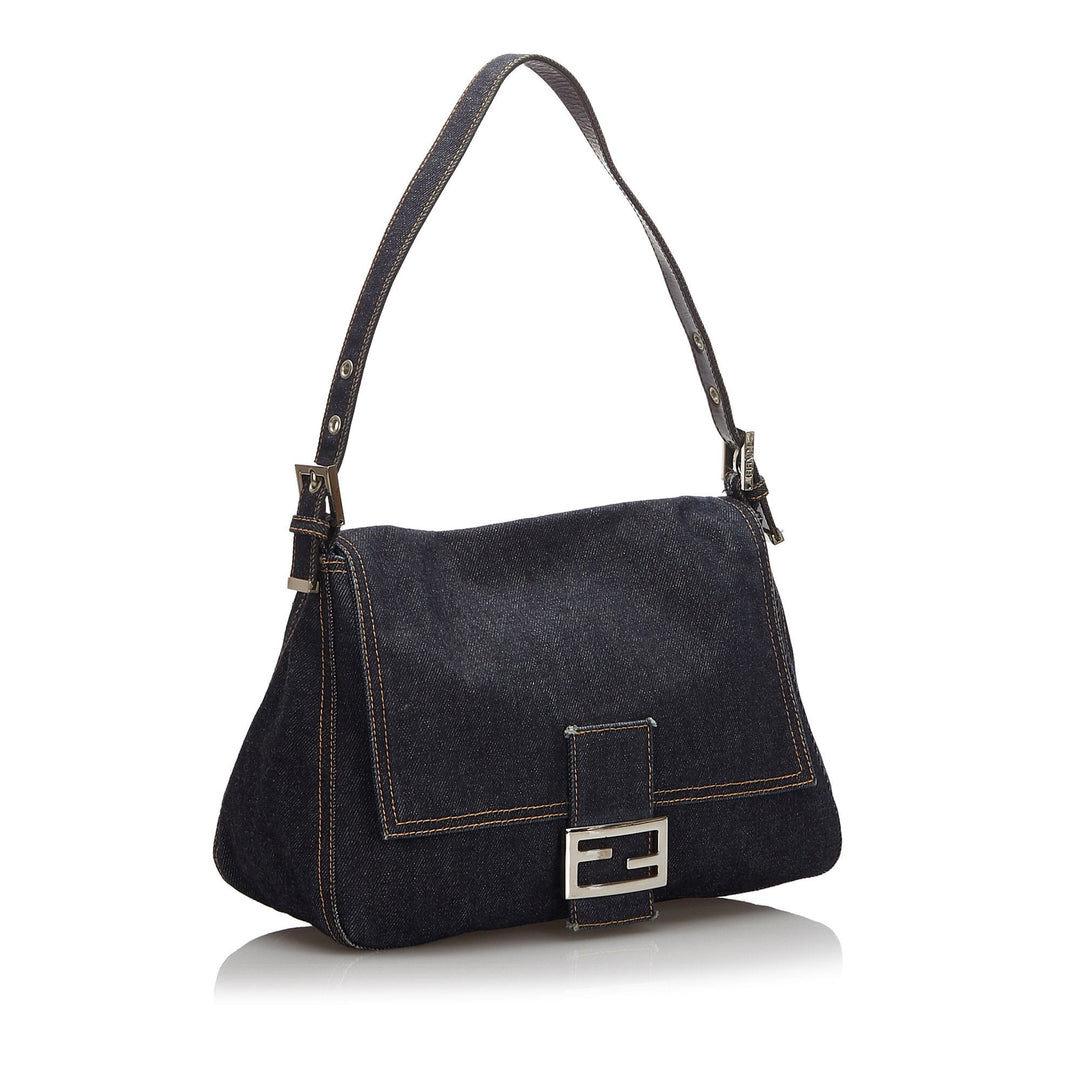 Pre-Loved Fendi Blue Denim Fabric Mamma Forever Italy