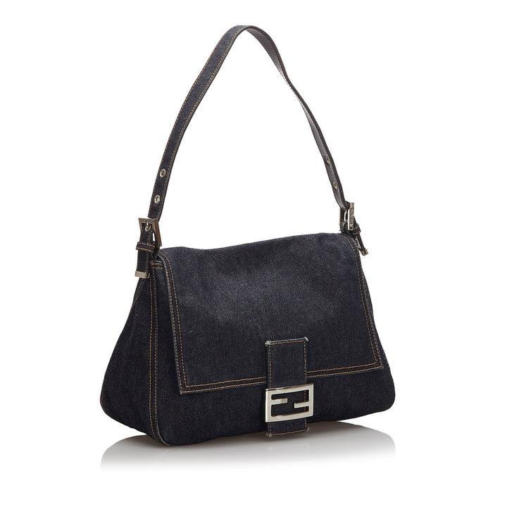 Pre-Loved Fendi Blue Denim Fabric Mamma Forever Italy
