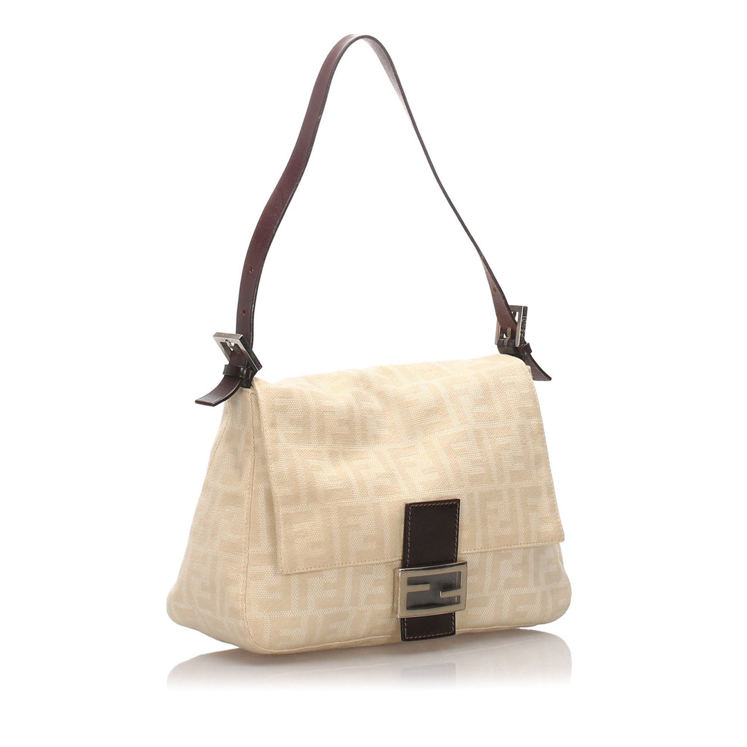 Pre-Loved Fendi White Ivory Canvas Fabric Zucca Mamma Forever Italy