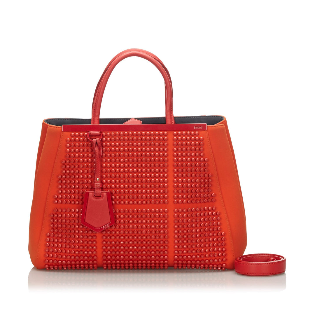 Pre-Loved Fendi Red Others Fabric Studded Neoprene 2Jours Italy