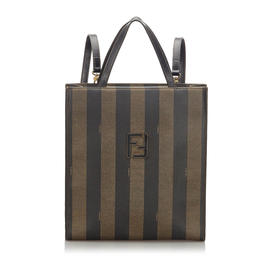 Pre-Loved Fendi Black PVC Plastic Pequin Backpack Italy