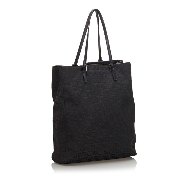 Pre-Loved Fendi Black Canvas Fabric Zucchino Tote Bag Italy