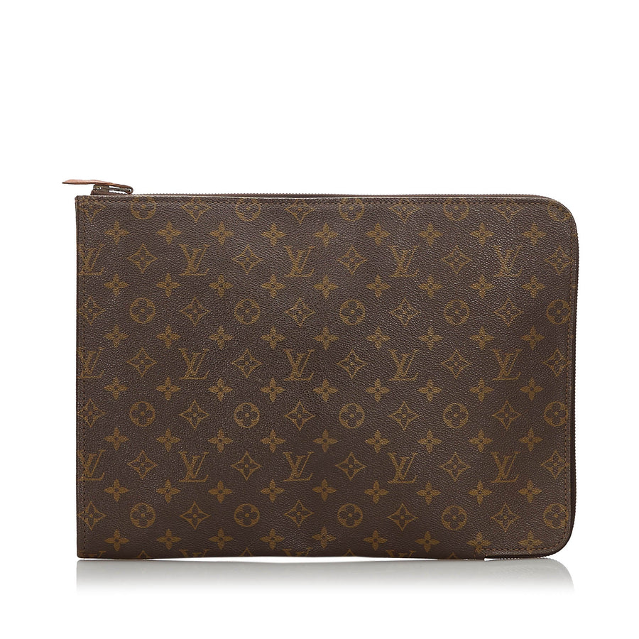 Pre-Loved Louis Vuitton Brown Monogram Poche Documents Portfolio FRANCE
