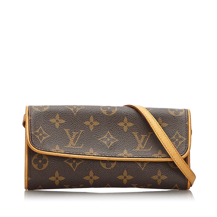 Pre-Loved Louis Vuitton Brown Monogram Pochette Twin PM Spain