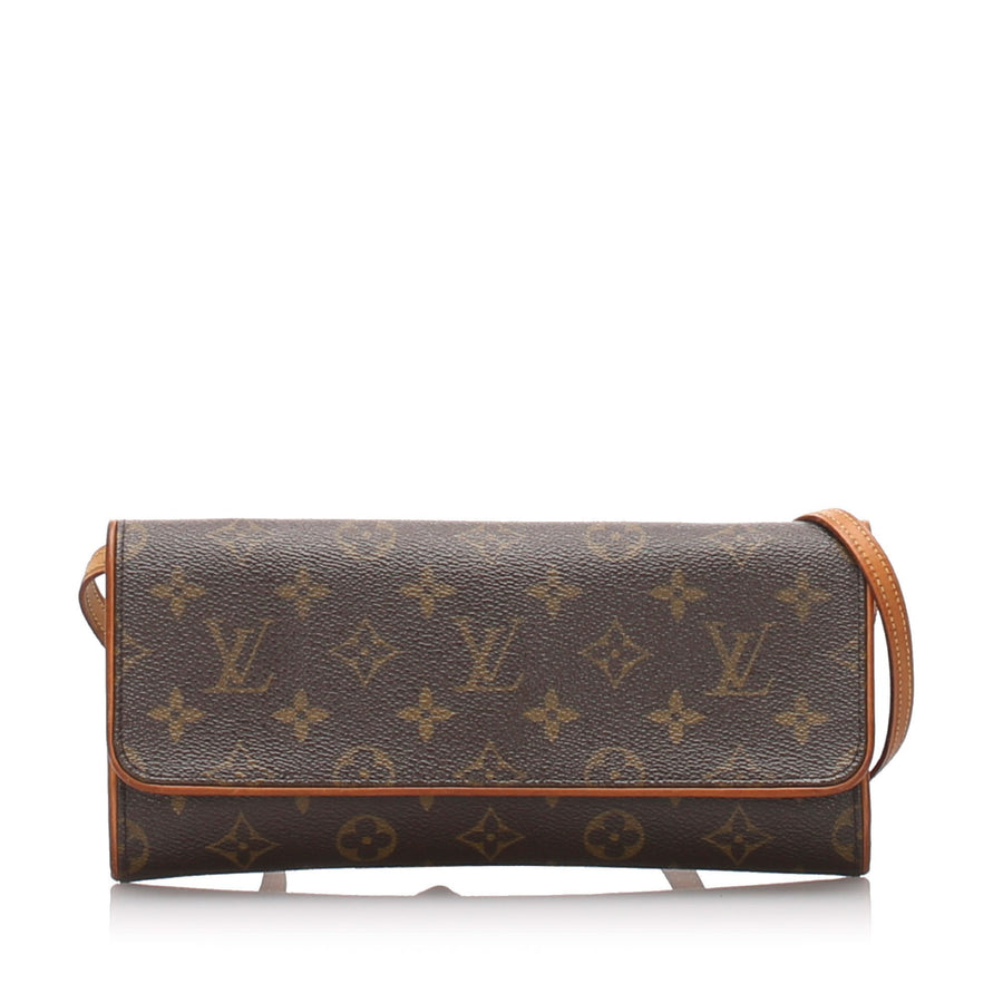 Pre-Loved Louis Vuitton Brown Monogram Pochette Twin GM France
