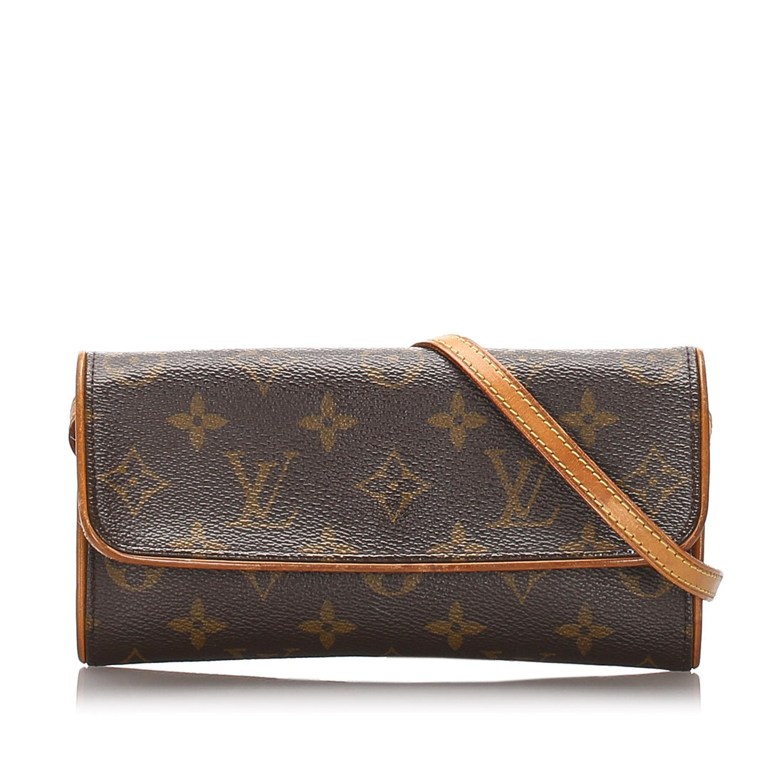 Pre-Loved Louis Vuitton Brown Monogram Pochette Twin PM Spain