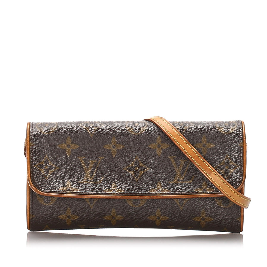 Pre-Loved Louis Vuitton Brown Monogram Pochette Twin PM Spain