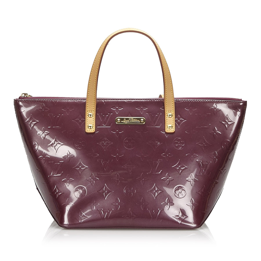 Pre-Loved Louis Vuitton Purple Vernis Bellevue PM Handbag France