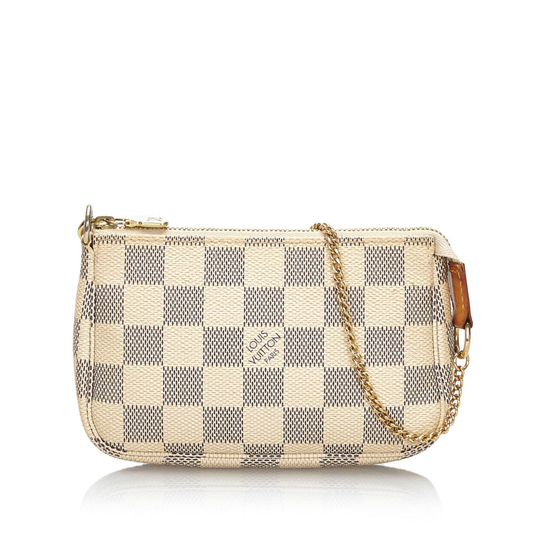 Pre-Loved Louis Vuitton White Damier Azur Mini Pochette Accessoires France
