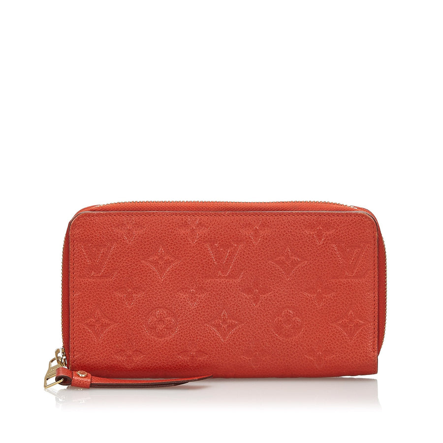 Pre-Loved Louis Vuitton Red Others Leather Empreinte Zippy Wallet France