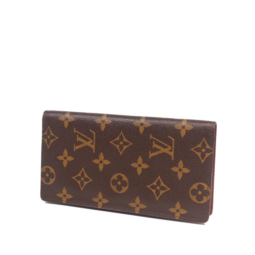 Pre-Loved Louis Vuitton Brown Monogram Porte Cartes Credit Long Wallet France