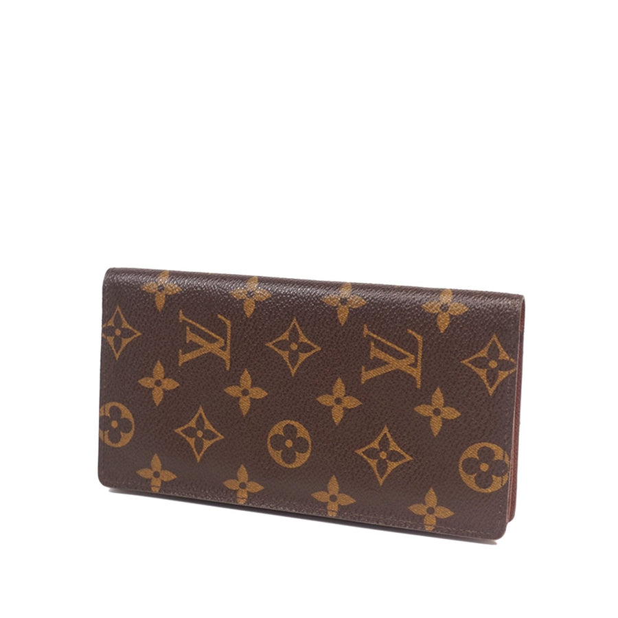 Pre-Loved Louis Vuitton Brown Monogram Porte Cartes Credit Long Wallet France