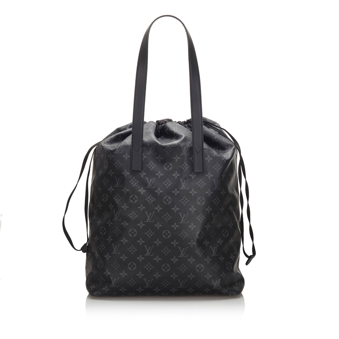 Pre-Loved Louis Vuitton Black Monogram Eclipse Cabas Light Drawstring Bag Spain