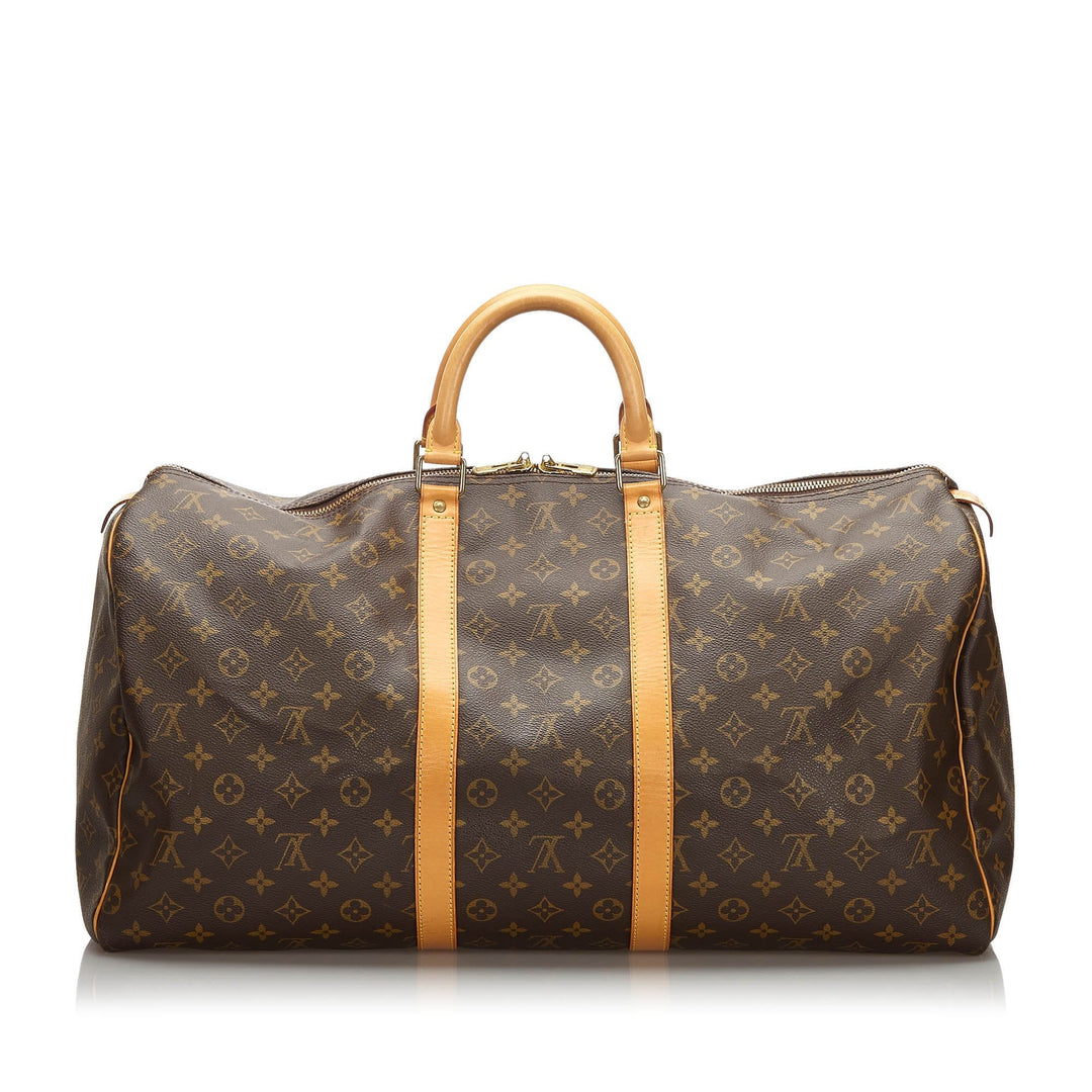Pre-Loved Louis Vuitton Brown Monogram Canvas Keepall 55 France