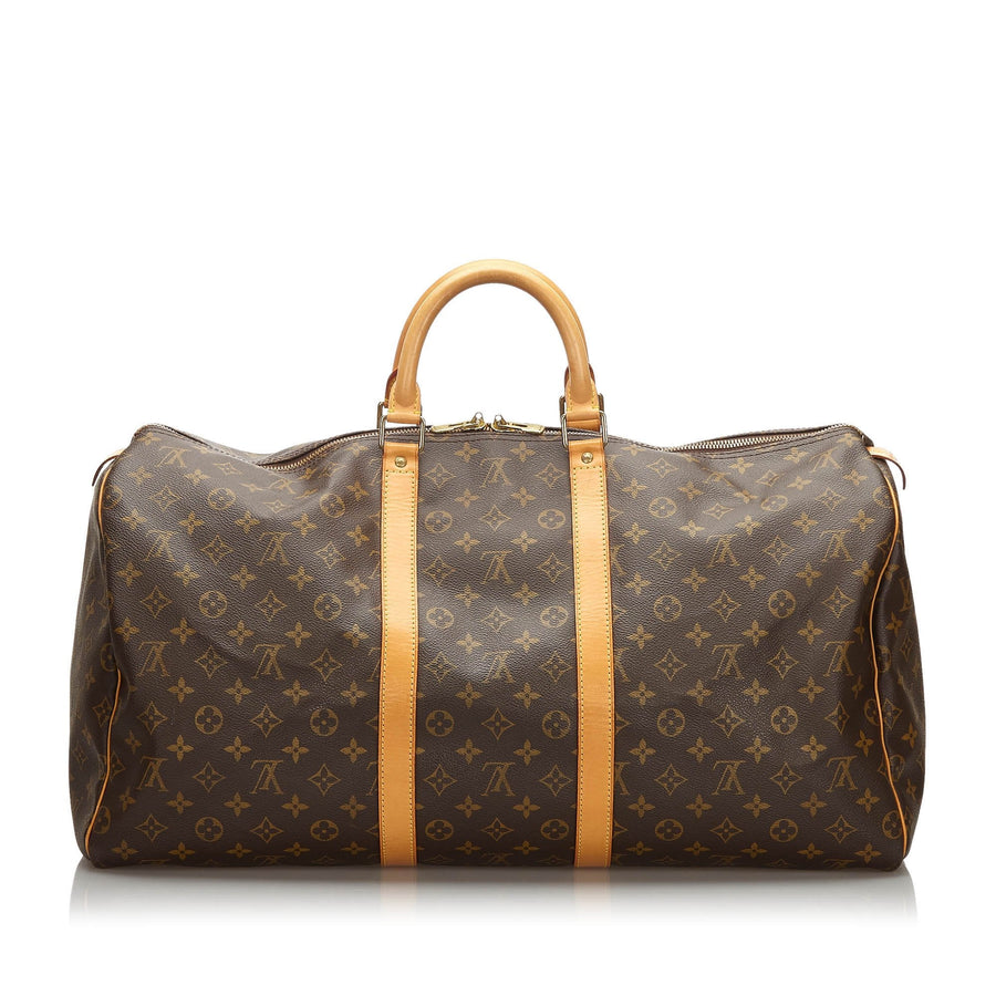 Pre-Loved Louis Vuitton Brown Monogram Canvas Keepall 55 France