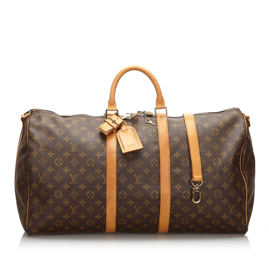 Pre-Loved Louis Vuitton Brown Monogram Keepall Bandouliere 55 France