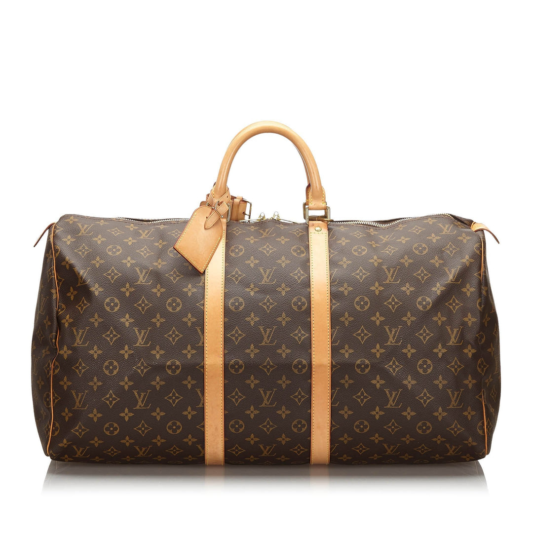 Pre-Loved Louis Vuitton Brown Monogram Canvas Keepall 55 France