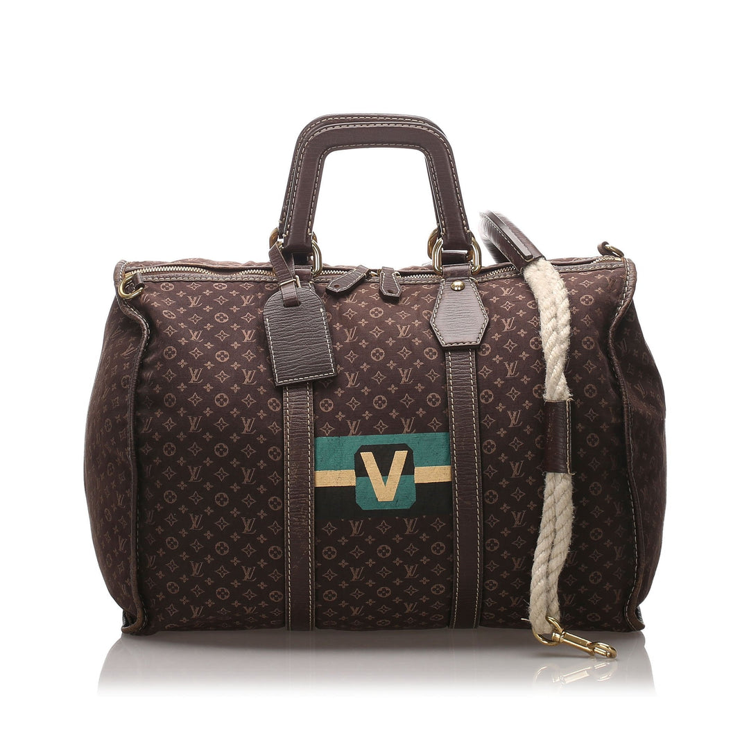 Pre-Loved Louis Vuitton Brown Monogram Mini Lin Initiales Keepall 45 France
