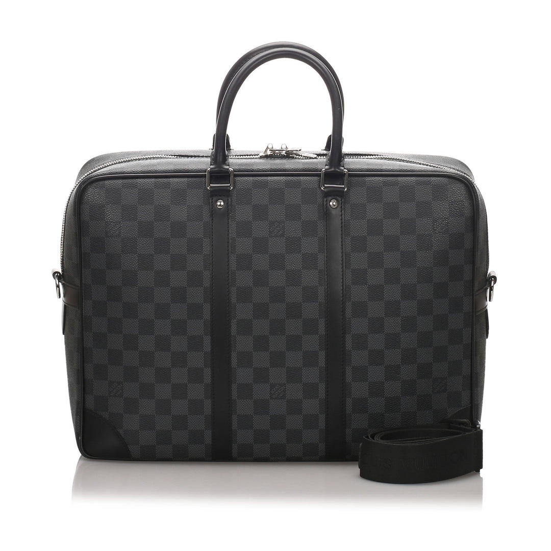Pre-Loved Louis Vuitton Gray Damier Graphite Porte-Documents Voyage France