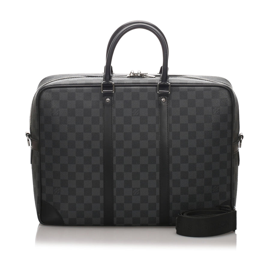 Pre-Loved Louis Vuitton Gray Damier Graphite Porte-Documents Voyage France