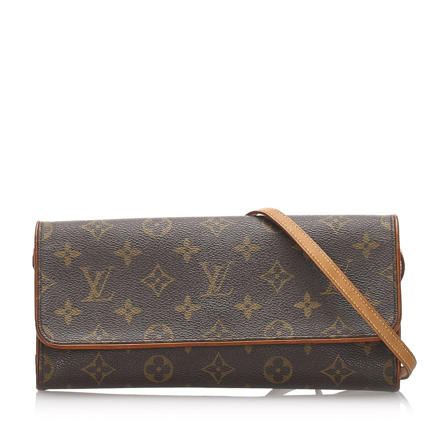 Pre-Loved Louis Vuitton Brown Monogram Pochette Twin GM France