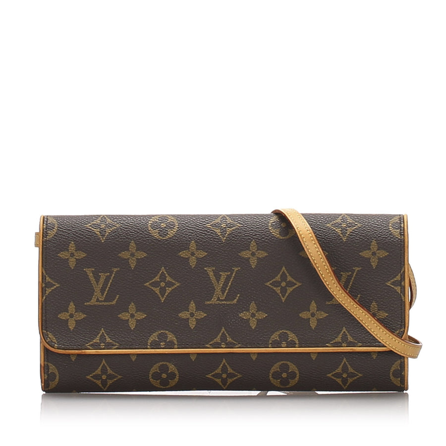 Pre-Loved Louis Vuitton Brown Monogram Pochette Twin GM France