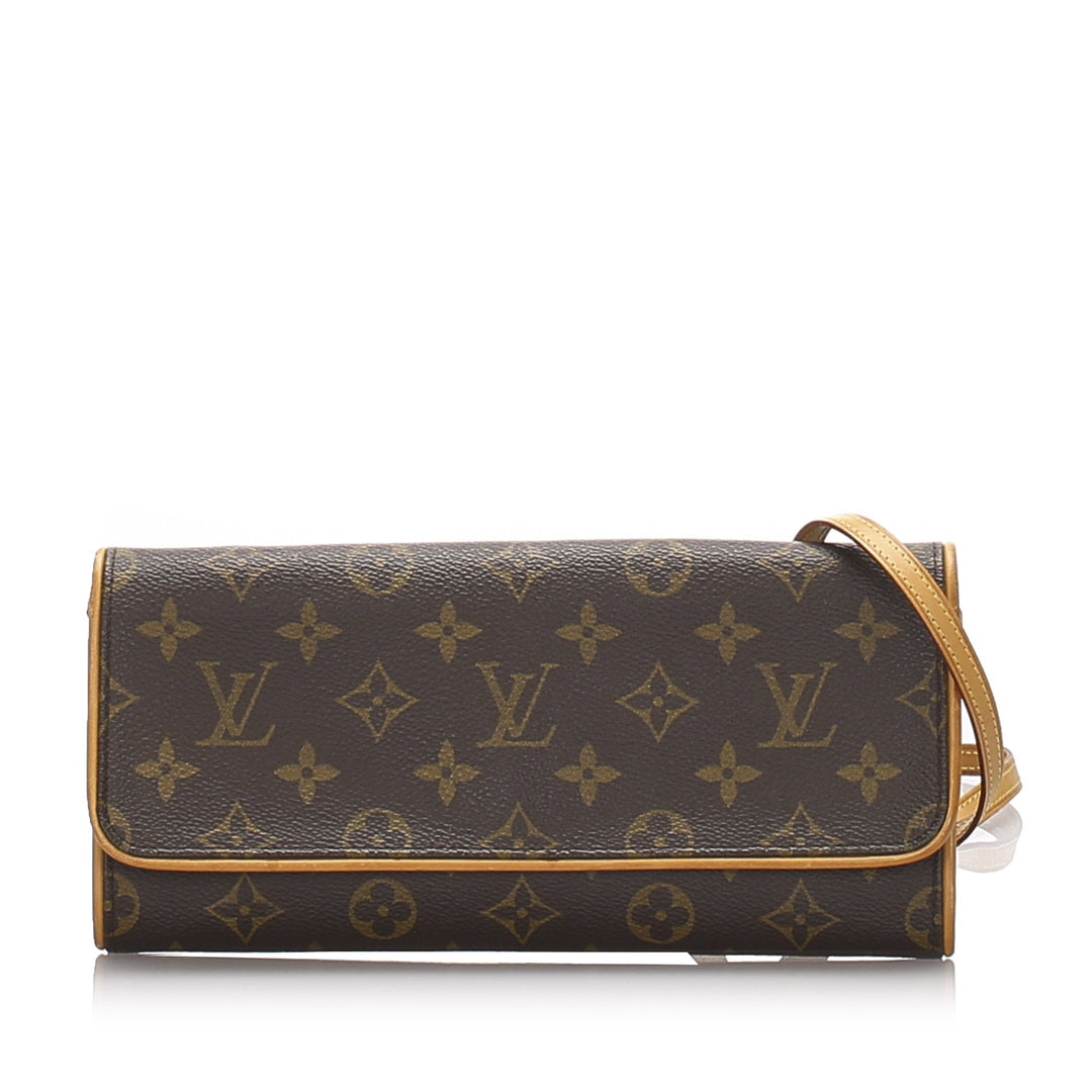 Pre-Loved Louis Vuitton Brown Monogram Pochette Twin GM Spain