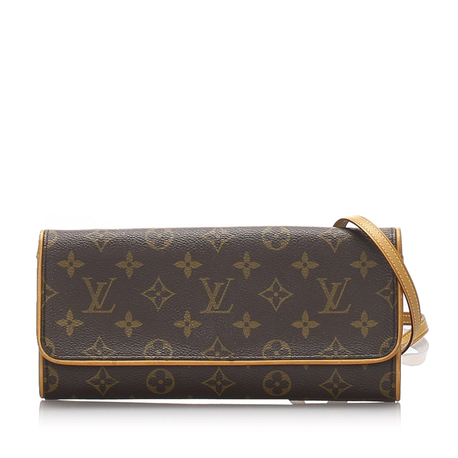 Pre-Loved Louis Vuitton Brown Monogram Pochette Twin GM Spain