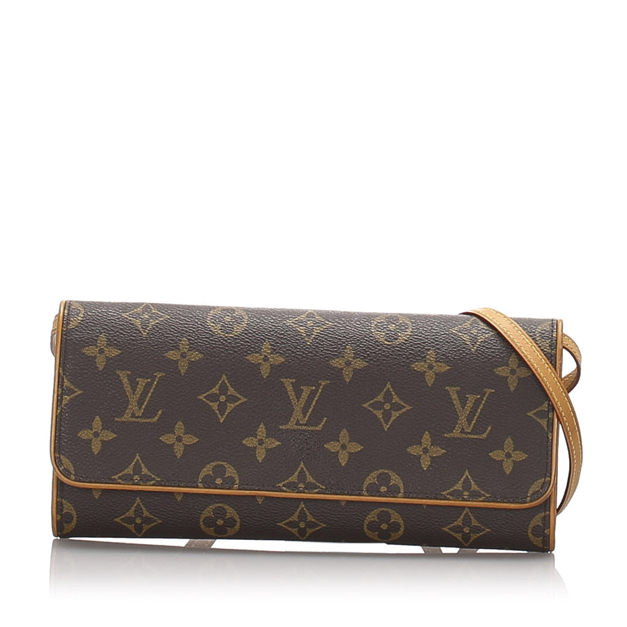 Pre-Loved Louis Vuitton Brown Monogram Pochette Twin GM France