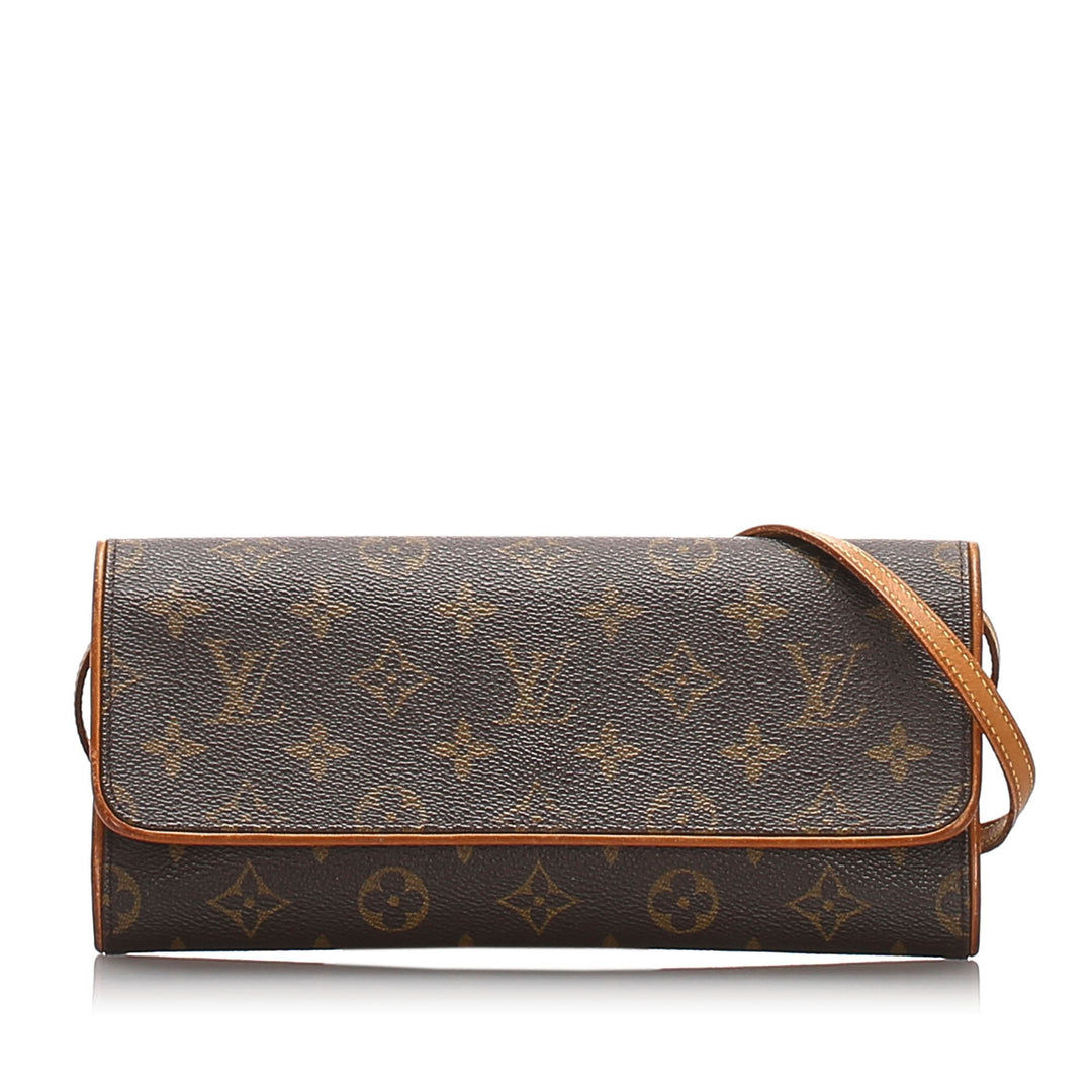 Pre-Loved Louis Vuitton Brown Monogram Pochette Twin GM France