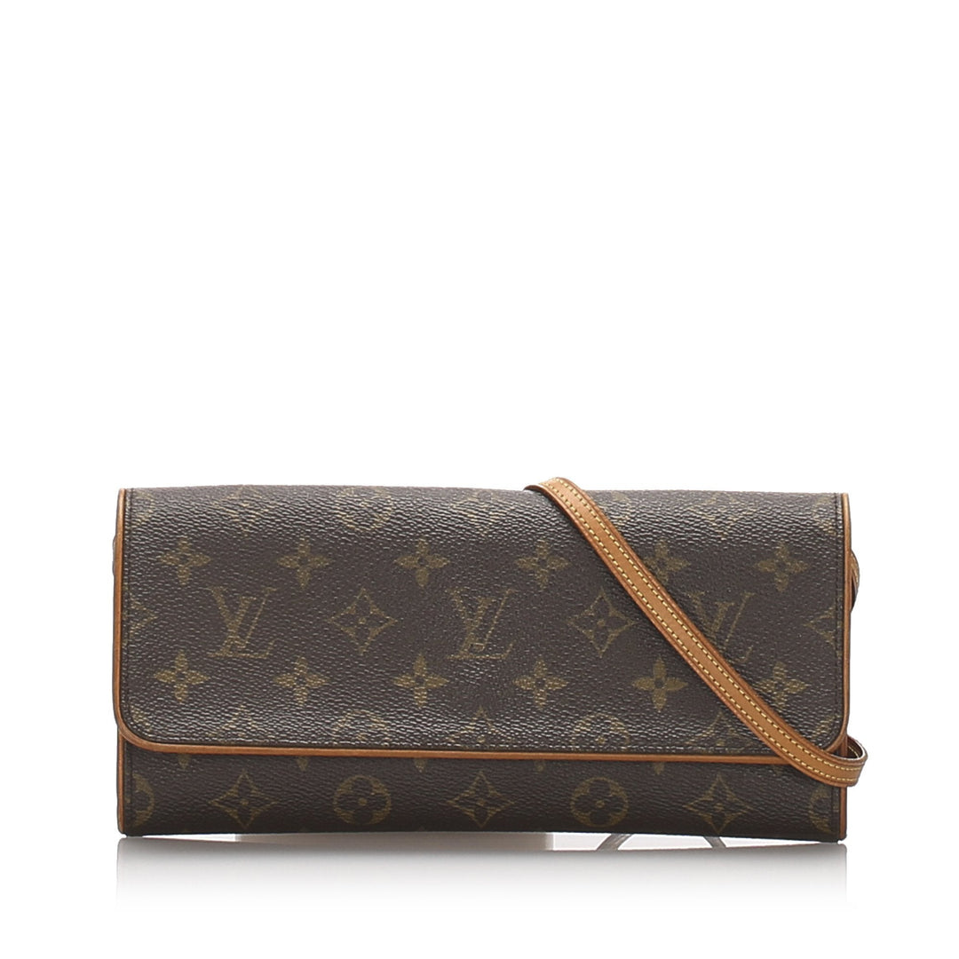 Pre-Loved Louis Vuitton Brown Monogram Pochette Twin GM France