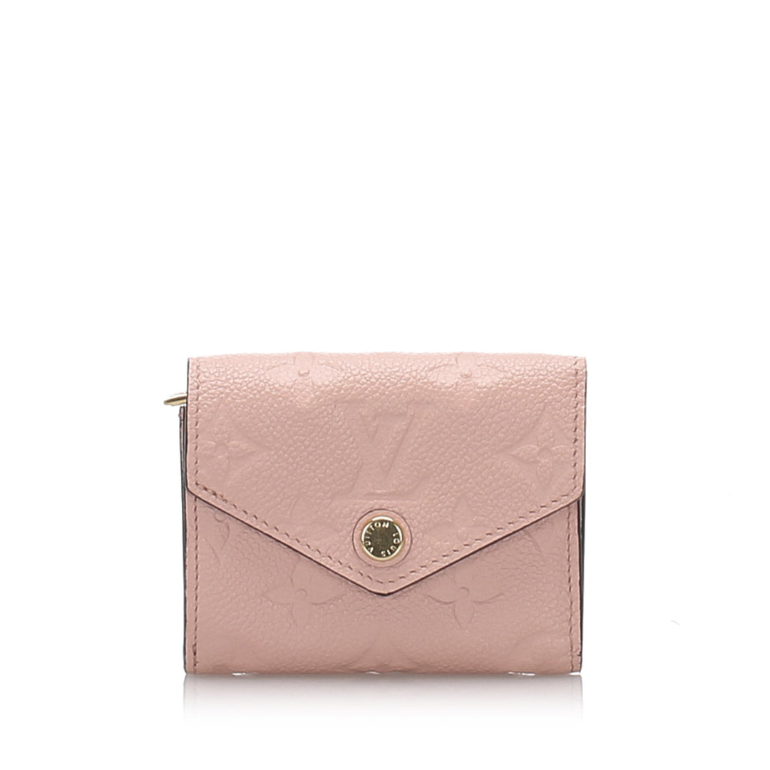 Pre-Loved Louis Vuitton Pink Calf Leather Monogram Empreinte Zoe Wallet France