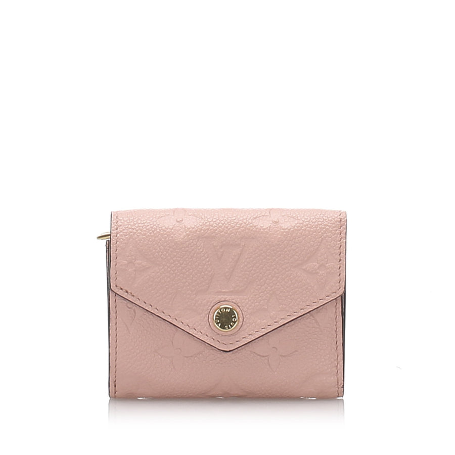 Pre-Loved Louis Vuitton Pink Calf Leather Monogram Empreinte Zoe Wallet France