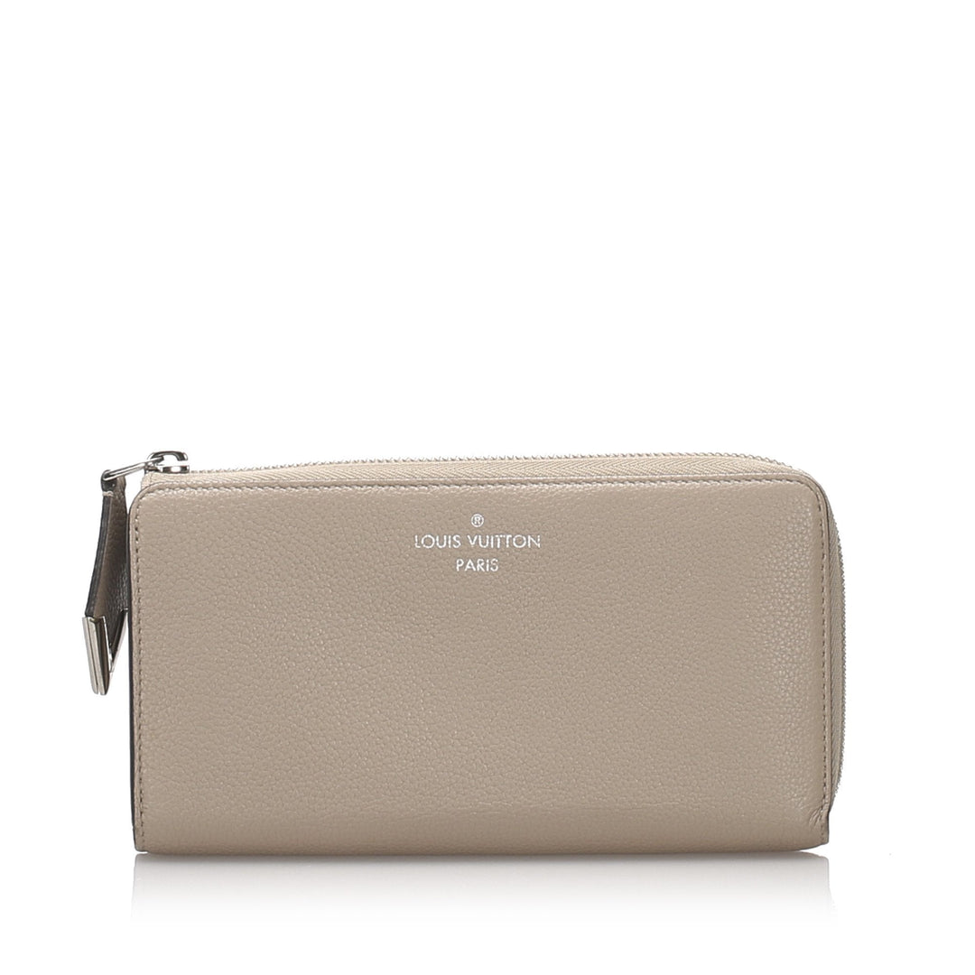 Pre-Loved Louis Vuitton Brown Beige Calf Leather Comete Wallet France