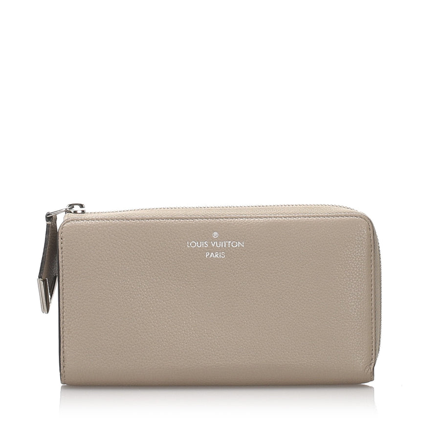Pre-Loved Louis Vuitton Brown Beige Calf Leather Comete Wallet France