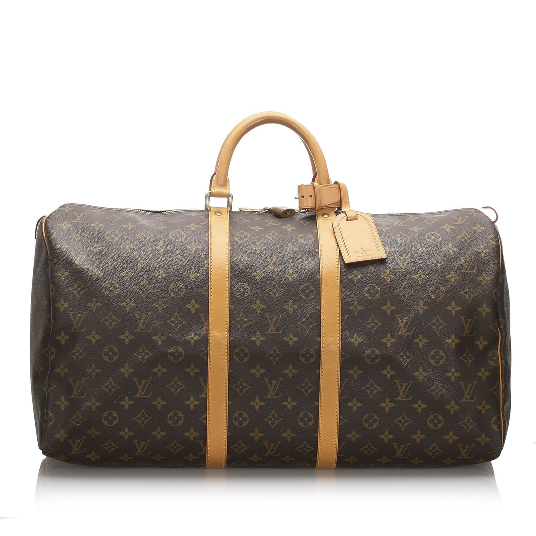 Pre-Loved Louis Vuitton Brown Monogram Canvas Keepall 55 France