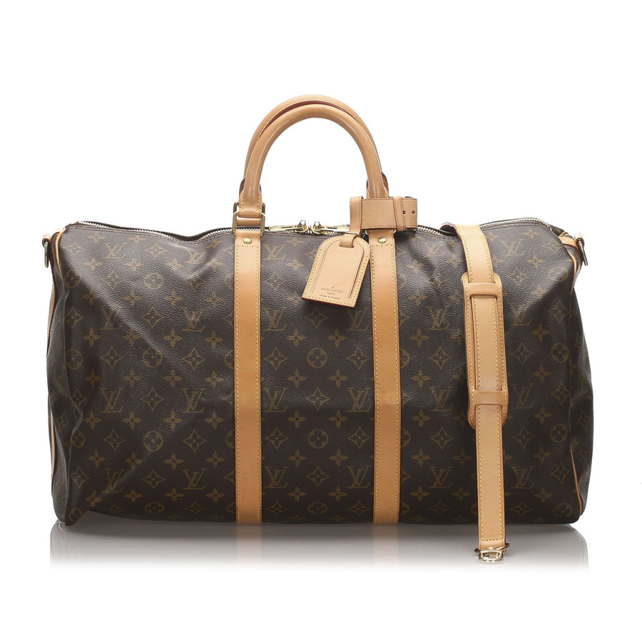 Pre-Loved Louis Vuitton Brown Monogram Keepall Bandouliere 50 USA