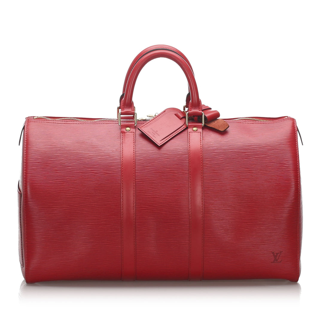 Pre-Loved Louis Vuitton Red Epi Leather Keepall 45 France