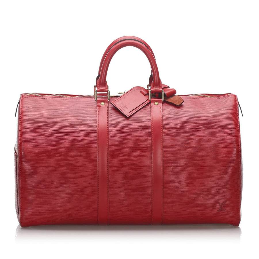 Pre-Loved Louis Vuitton Red Epi Leather Keepall 45 France