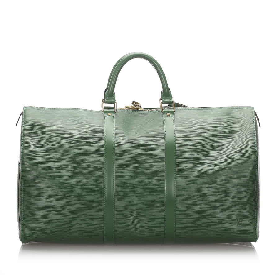 Pre-Loved Louis Vuitton Green Epi Leather Keepall 50 France