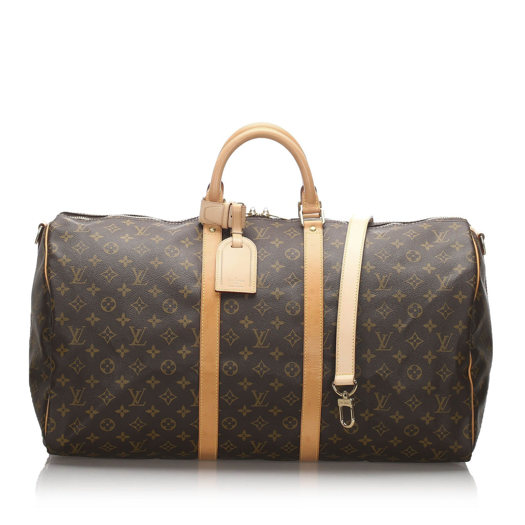 Pre-Loved Louis Vuitton Brown Monogram Keepall Bandouliere 55 France