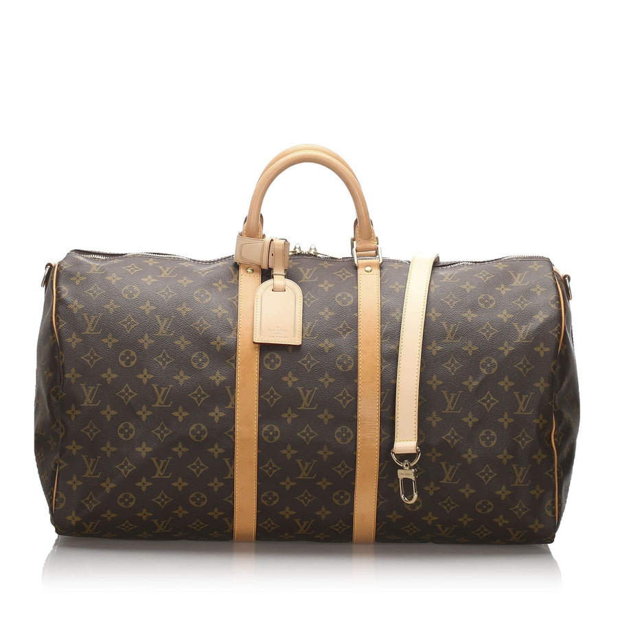 Pre-Loved Louis Vuitton Brown Monogram Keepall Bandouliere 55 France