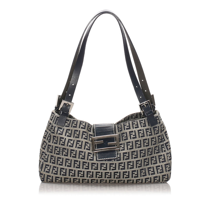 Pre-Loved Fendi Brown Beige Canvas Fabric Zucchino Baguette Italy
