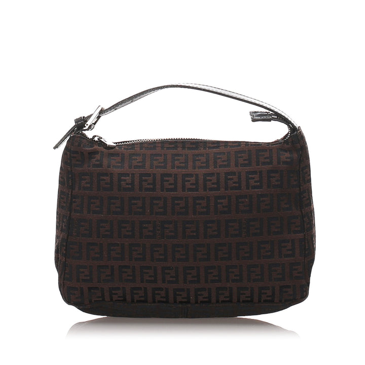 Pre-Loved Fendi Brown Dark Canvas Fabric Zucchino Handbag Italy