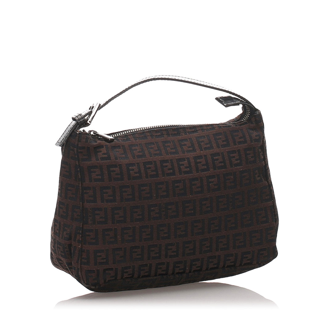 Pre-Loved Fendi Brown Dark Canvas Fabric Zucchino Handbag Italy