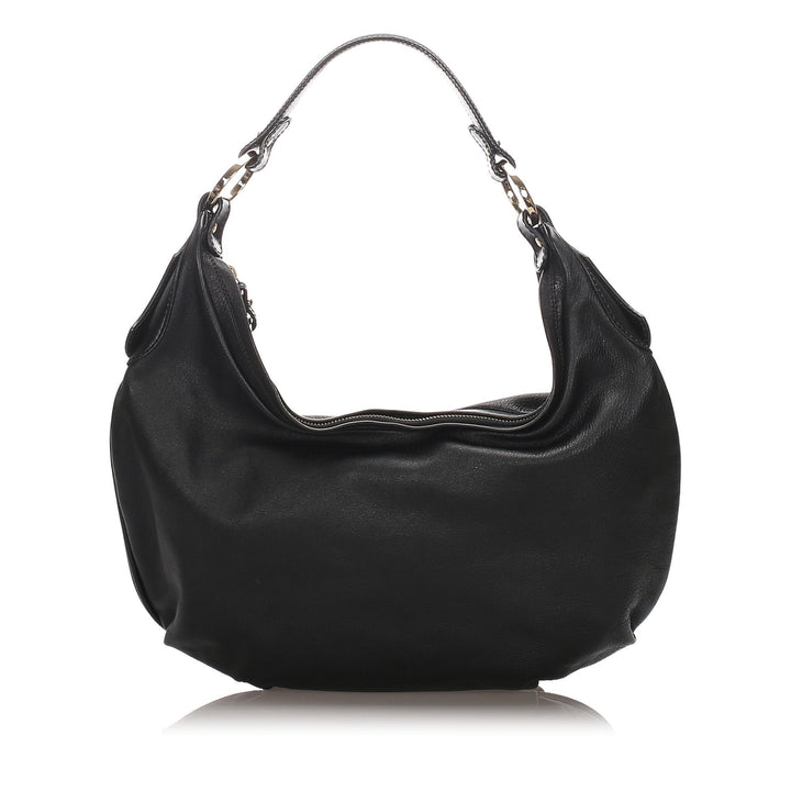 Pre-Loved Fendi Black Calf Leather Hobo Bag Italy