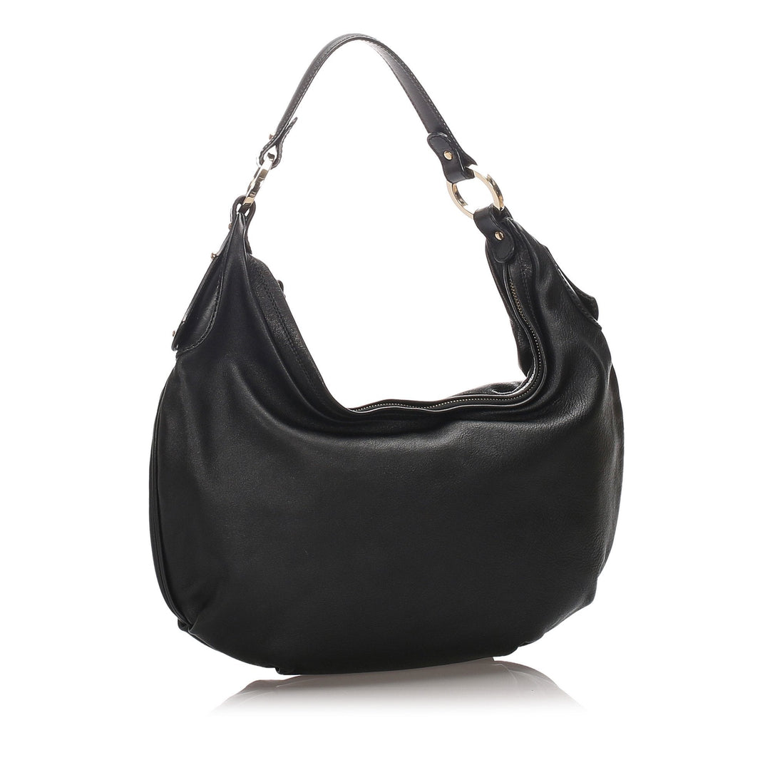 Pre-Loved Fendi Black Calf Leather Hobo Bag Italy