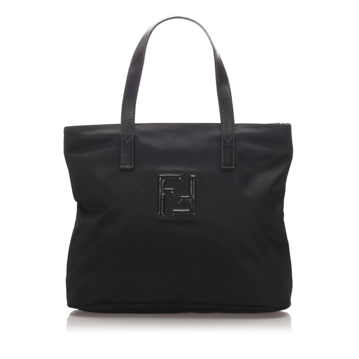 Pre-Loved Fendi Black Nylon Fabric Tote Bag Italy