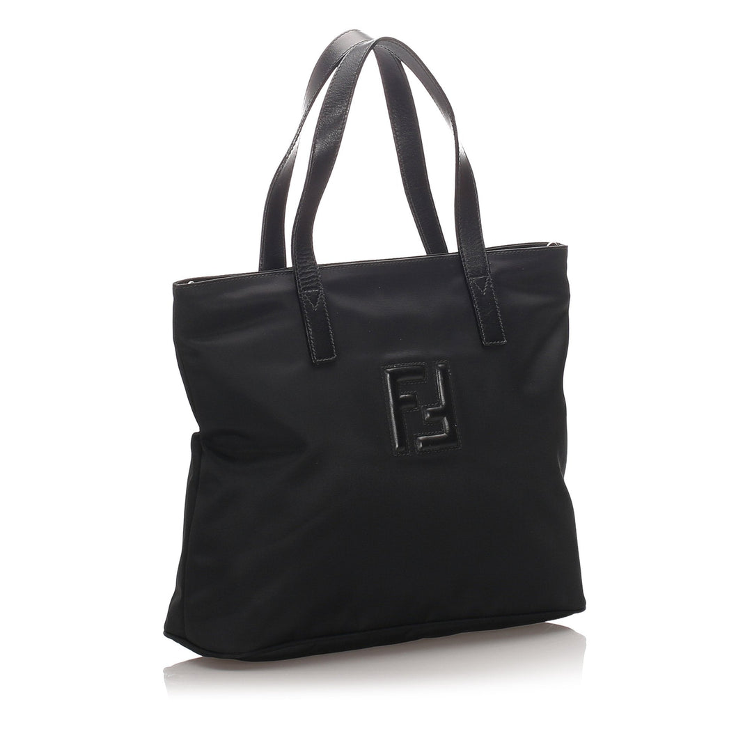 Pre-Loved Fendi Black Nylon Fabric Tote Bag Italy